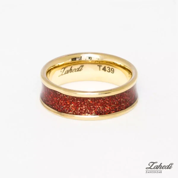 حلقه طلا زنانه مودا (رنگ قرمز شاین مینا) 1